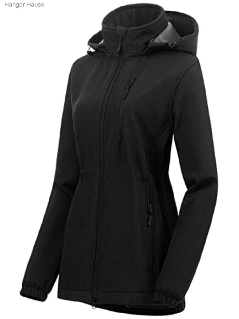 Women's Waterproof Fleece Lined Long Softshell Anorak Jacket Raincoat with